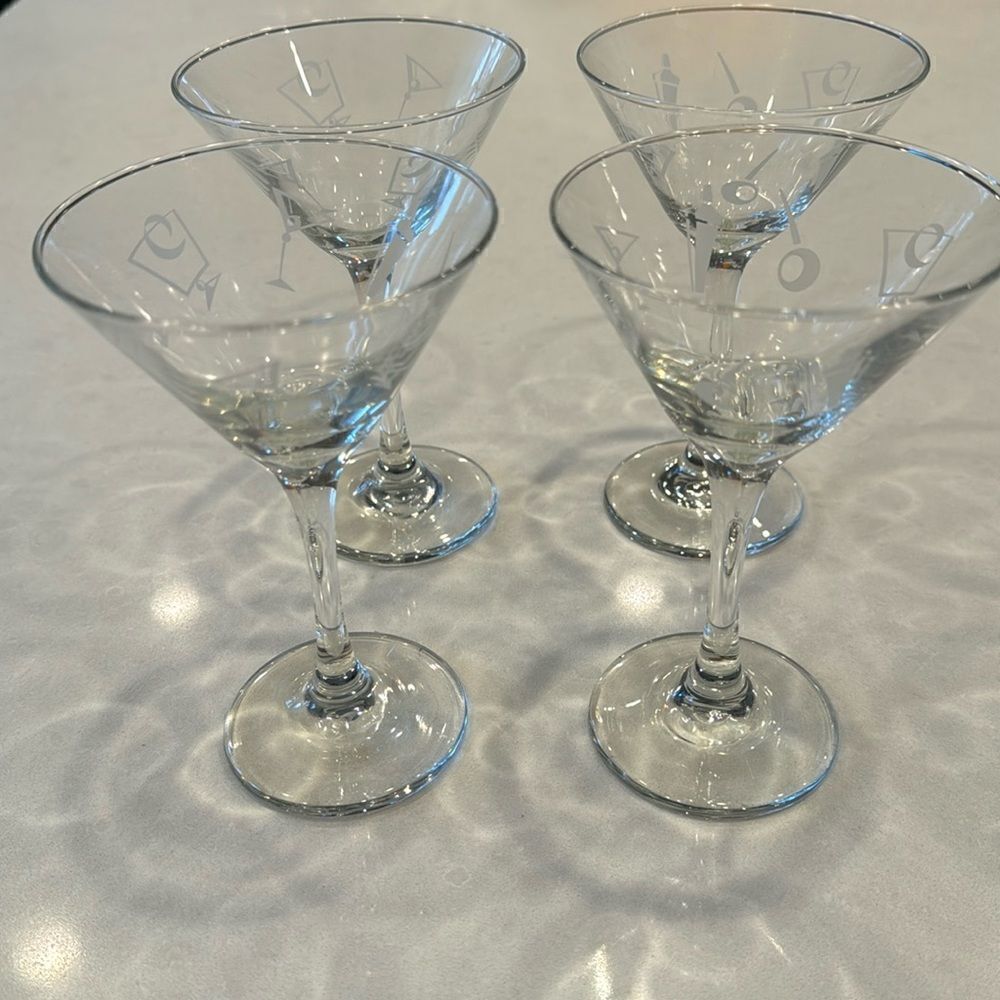 MCM martini glasses 4 insale, fabulous for your bar, makes me smile just looking